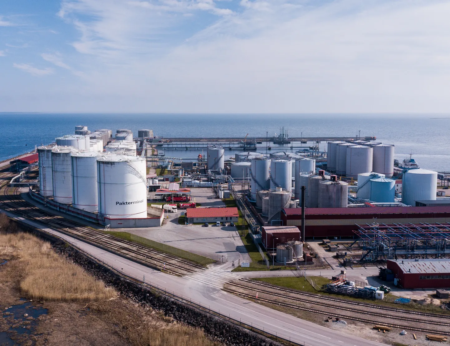 Oil tanks.
