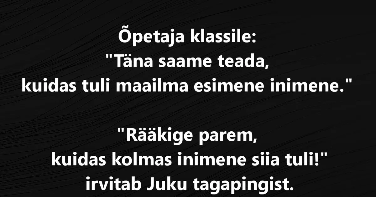 Kuidas tuli maailma esimene inimene?
