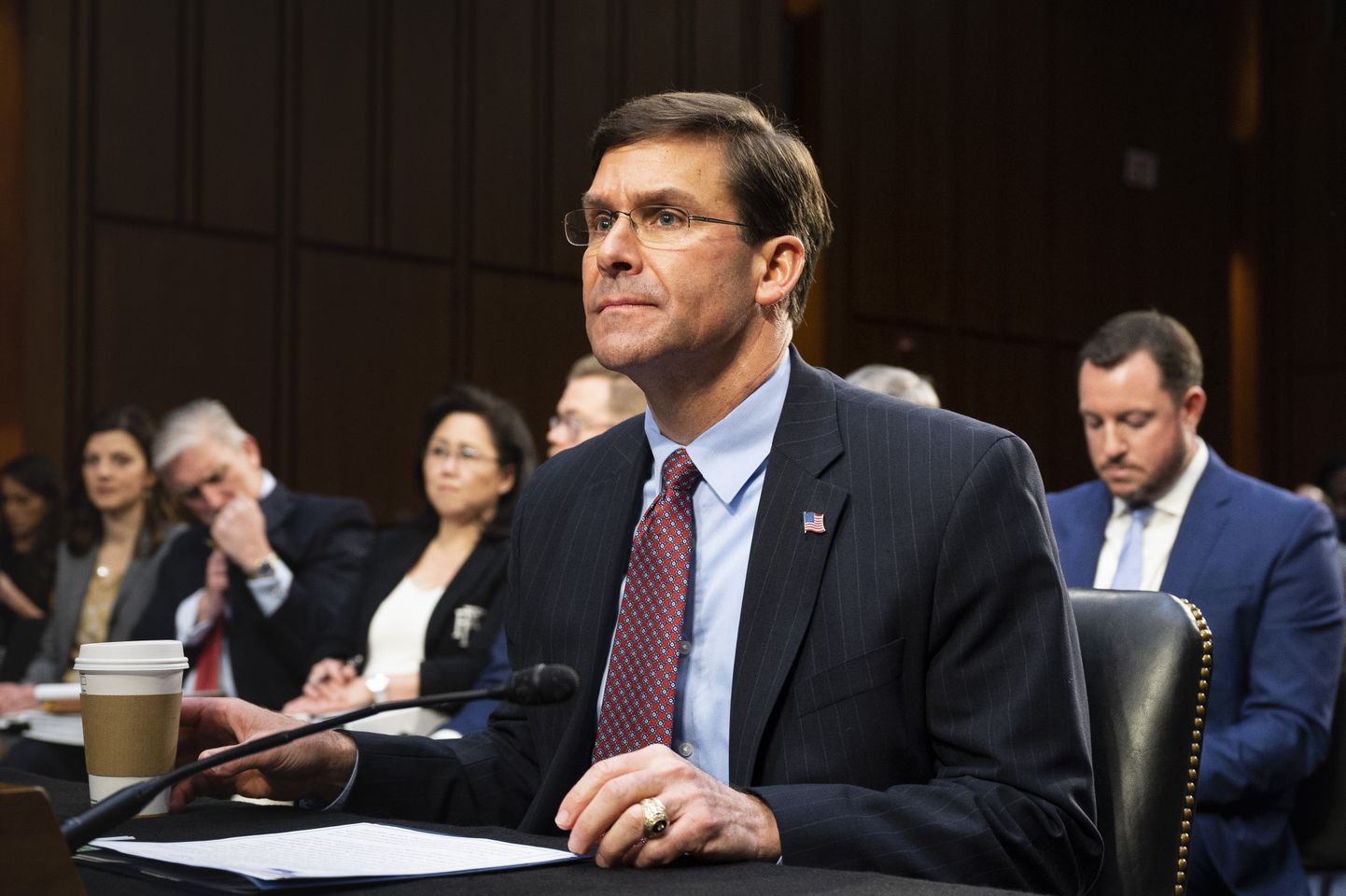 USA kaitseminister Mark Esper senati relvateenistuste komitees kuulamisel.