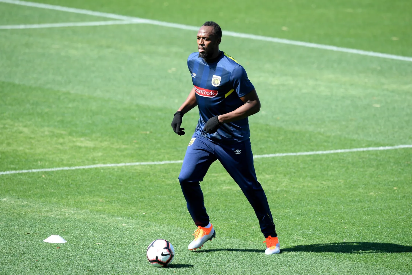 Usain Bolt Central Coast Marinersi treeningul