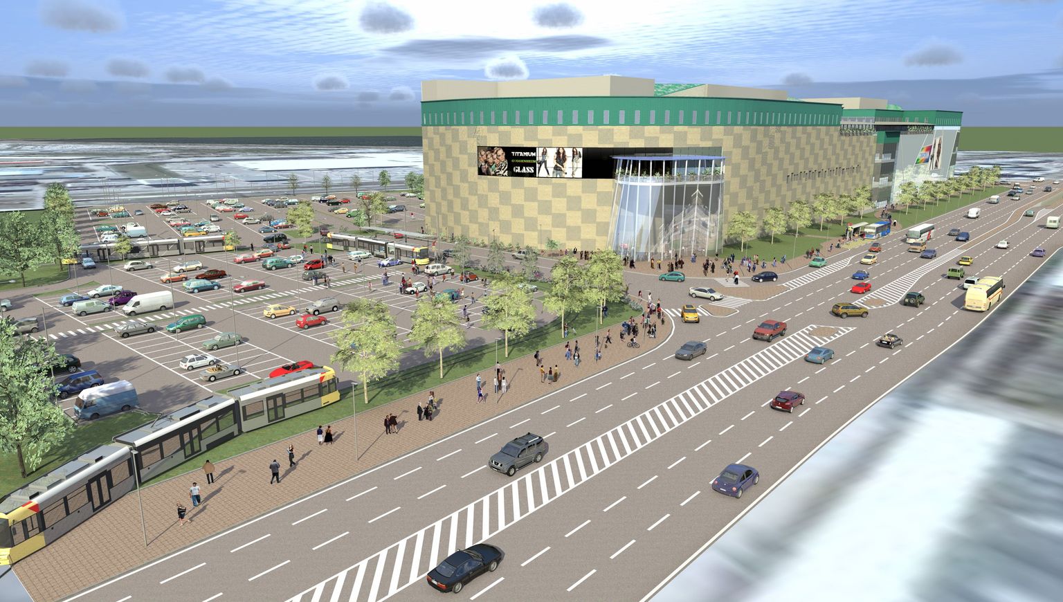 Projekti raames ehitatakse välja uus trammitee lõik Peterburi tee 2 ehitatava kaubanduskeskuse juurde.