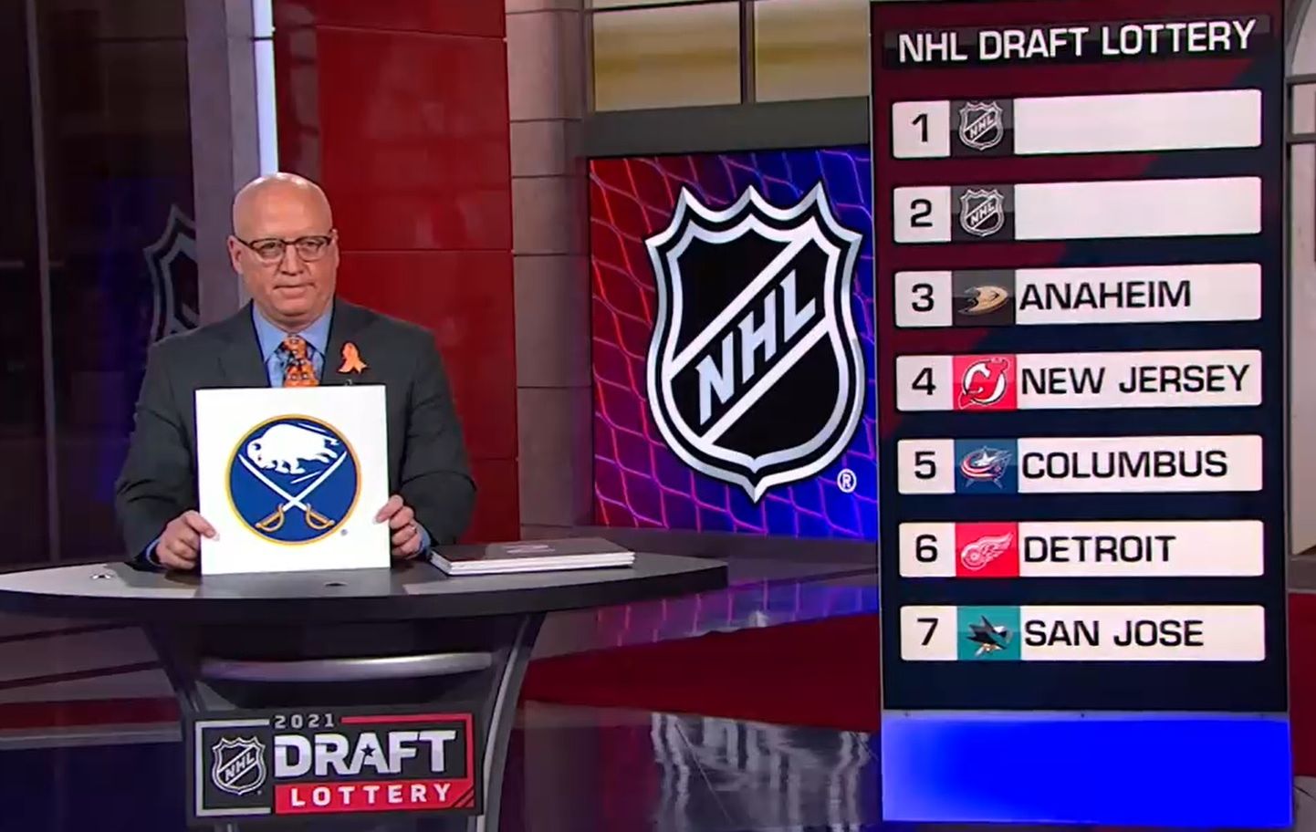 NHL 2021.gada draftā pirmo izvēli ieguva Bufalo "Sabres".