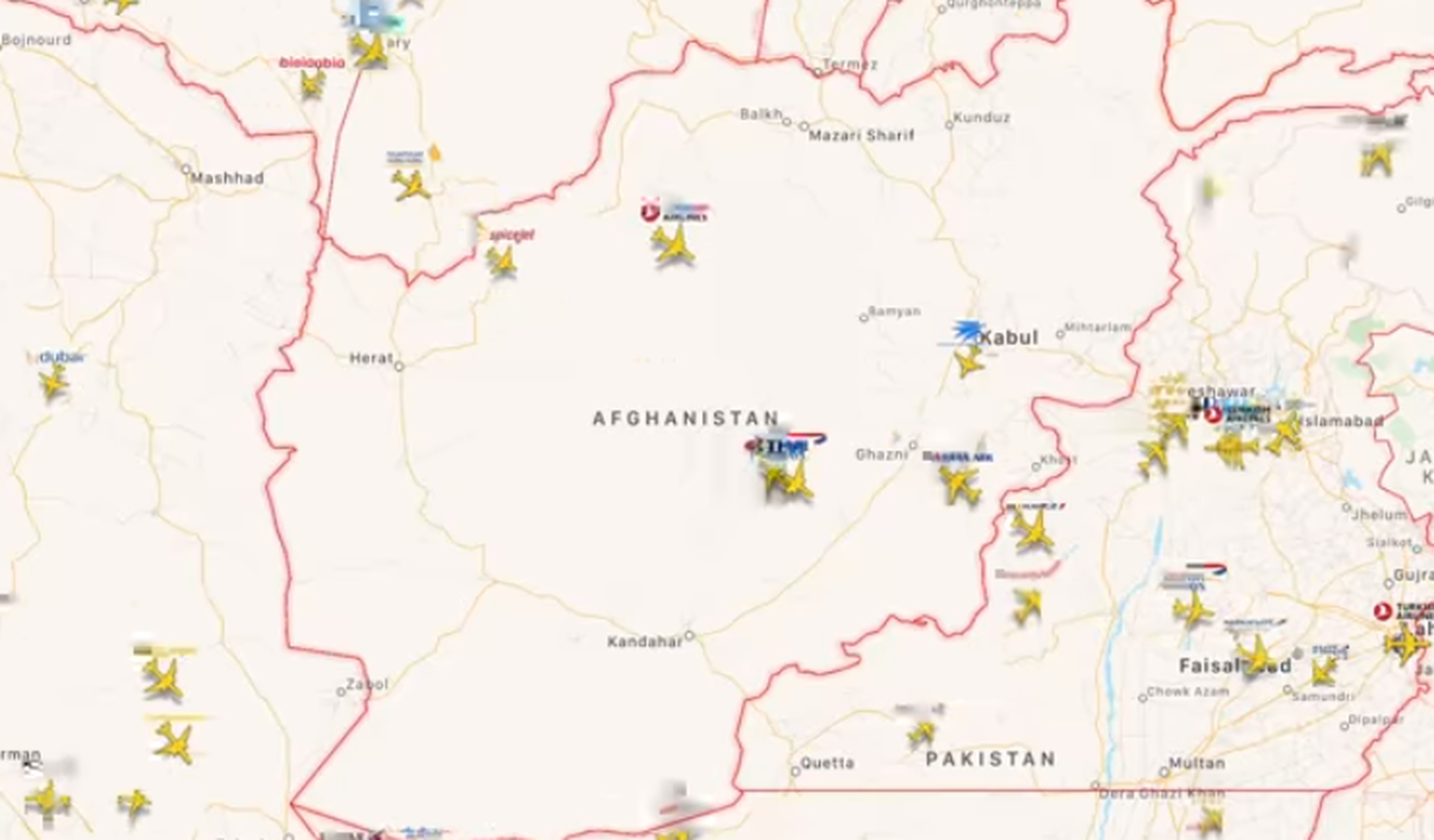 Lennuliiklus Afganistani kohal.