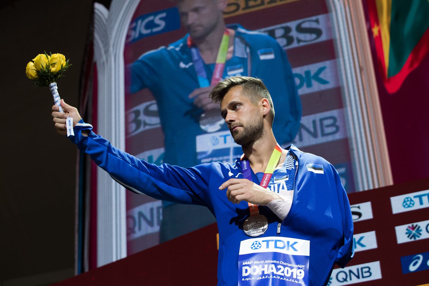 Eelmise aasta Eesti parim meessportlane Magnus Kirt MM-hõbedaga.