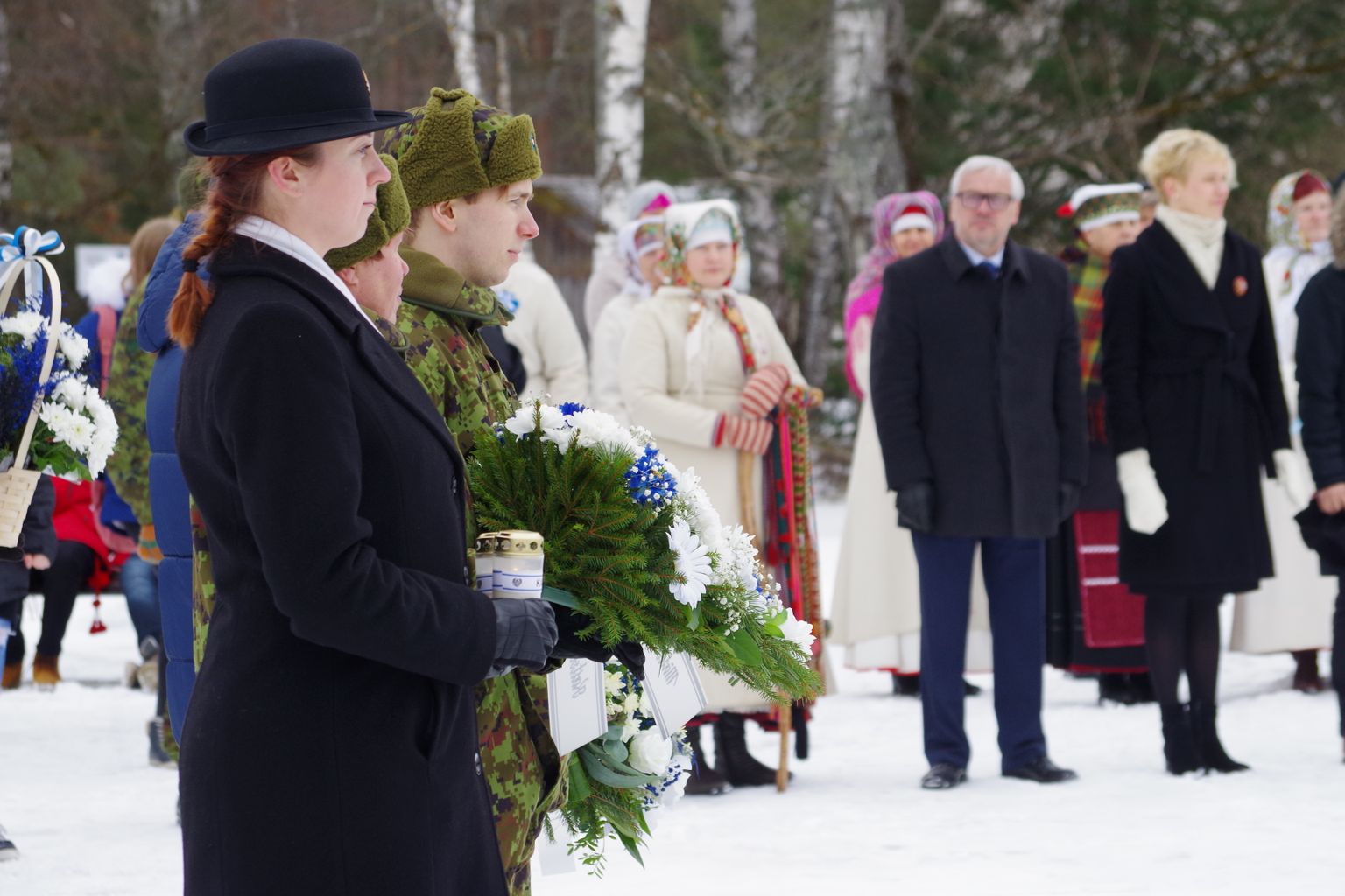 Värskas tähistati saabuvat vabariigi aastapäeva pärgade paneku ning kontsertaktusega.