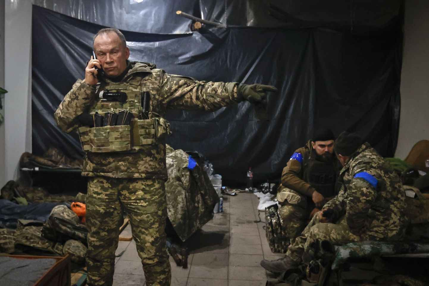 Ukraina relvajõudude ülemjuhataja Oleksander Sõrskõi Soledaris 8. jaanuaril 2023. aastal.