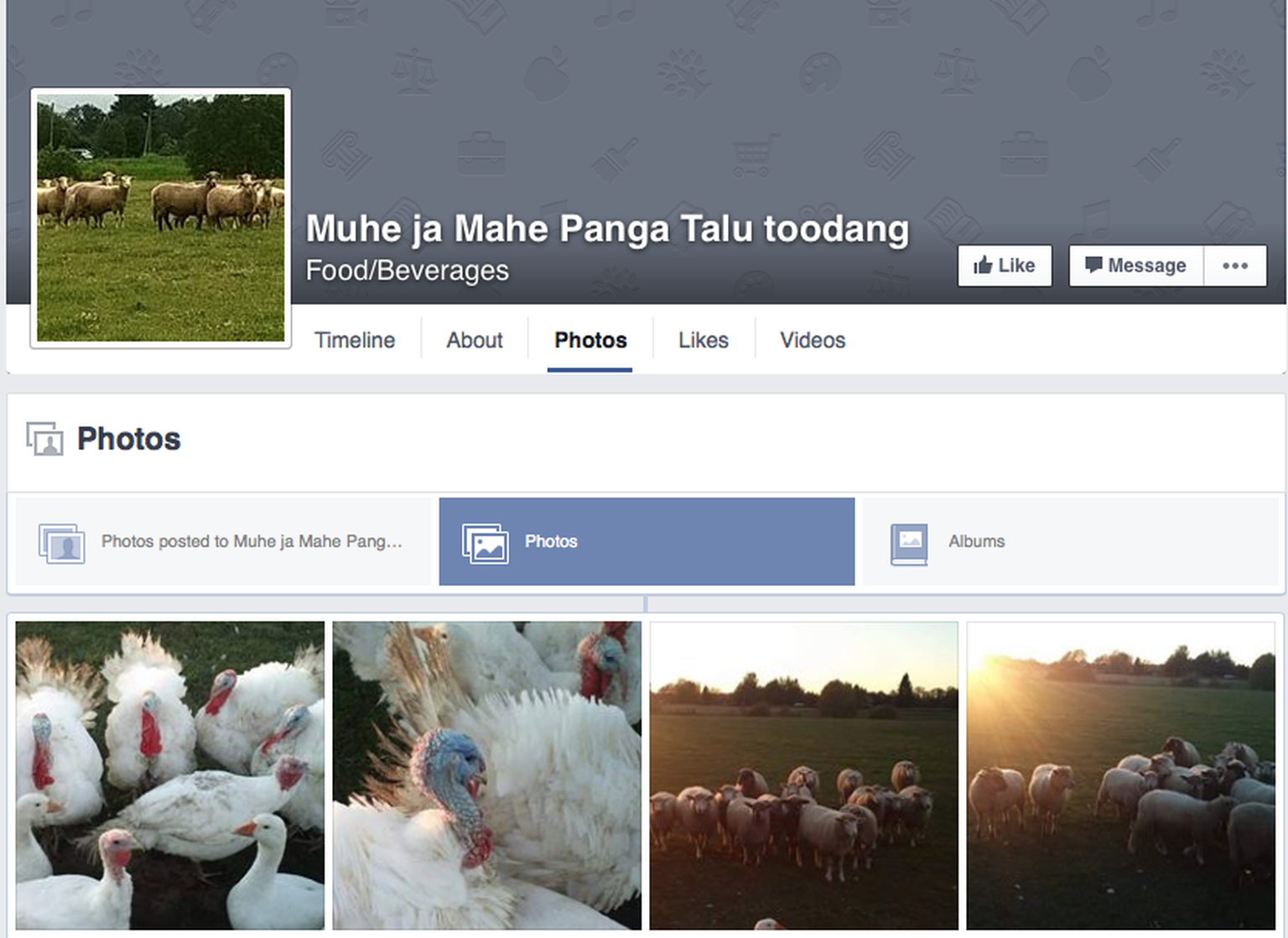 Üks neist, kes oma talutoitu muu hulgas sotsiaalmeedias müüb, on Pärnumaal asuv Panga Talu. Facebooki on nad loonud lehekülje „Muhe ja mahe Panga talu toodang”.