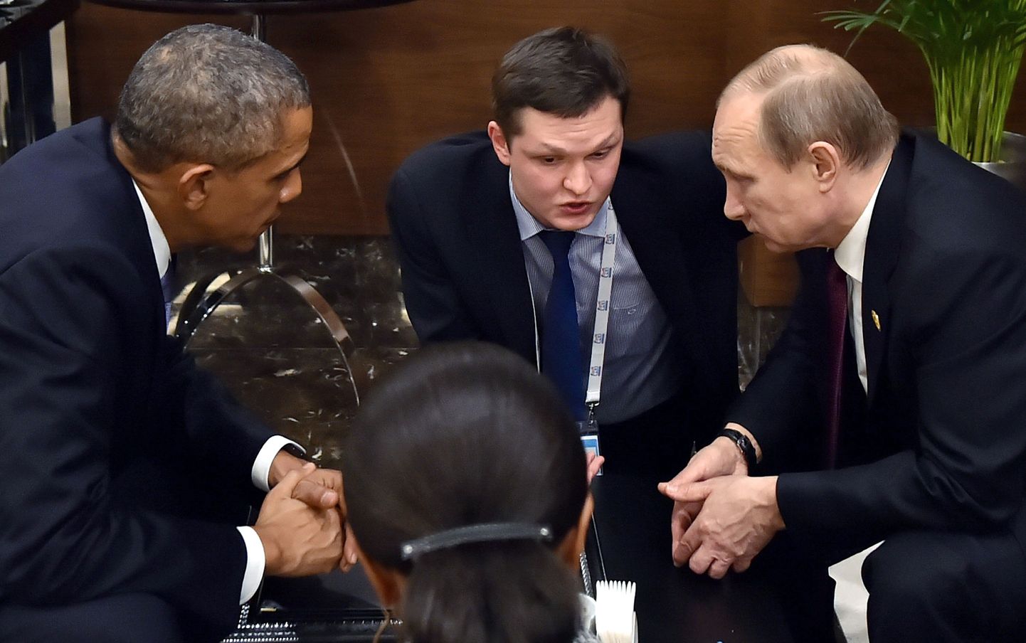 Барак Обама, Владимир Путин и переводчики президентов на G20.