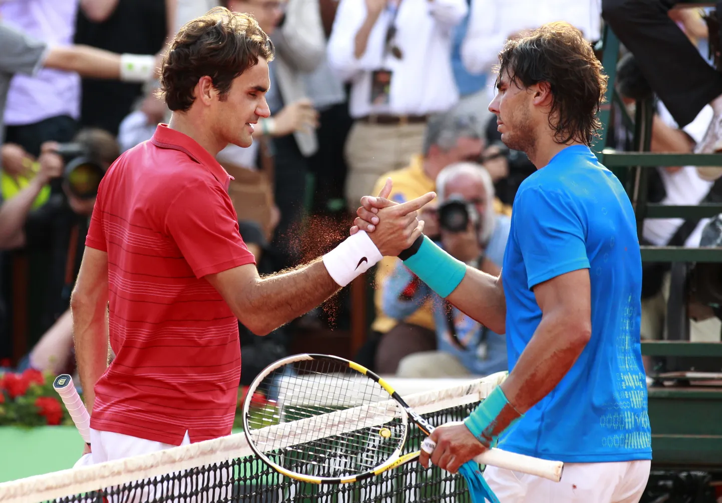 Rafael Nadal ja Roger Federer 2011. aasta Prantsusmaa lahtiste finaalis.