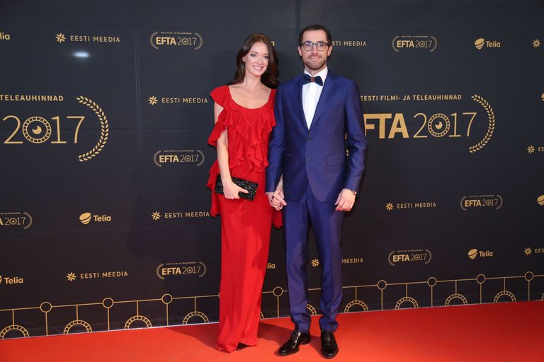 EFTA gala 2017 punane vaip, Eda-Ines Etti ja Mart Vips.