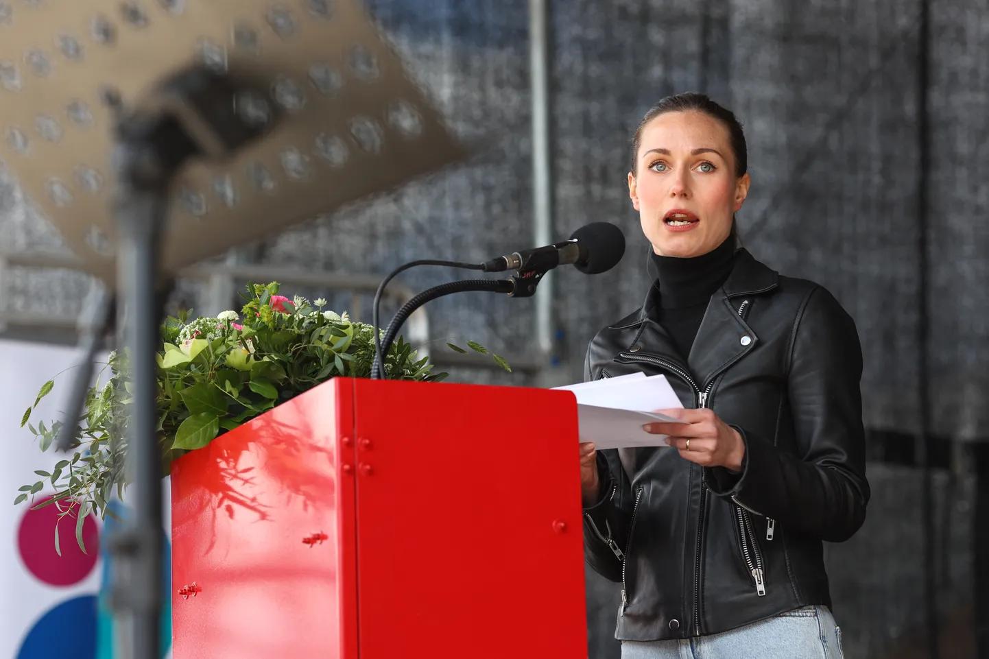 Soome peaminister Sanna Marin pidas 1. mail 2023 Helsingis maipühakõne