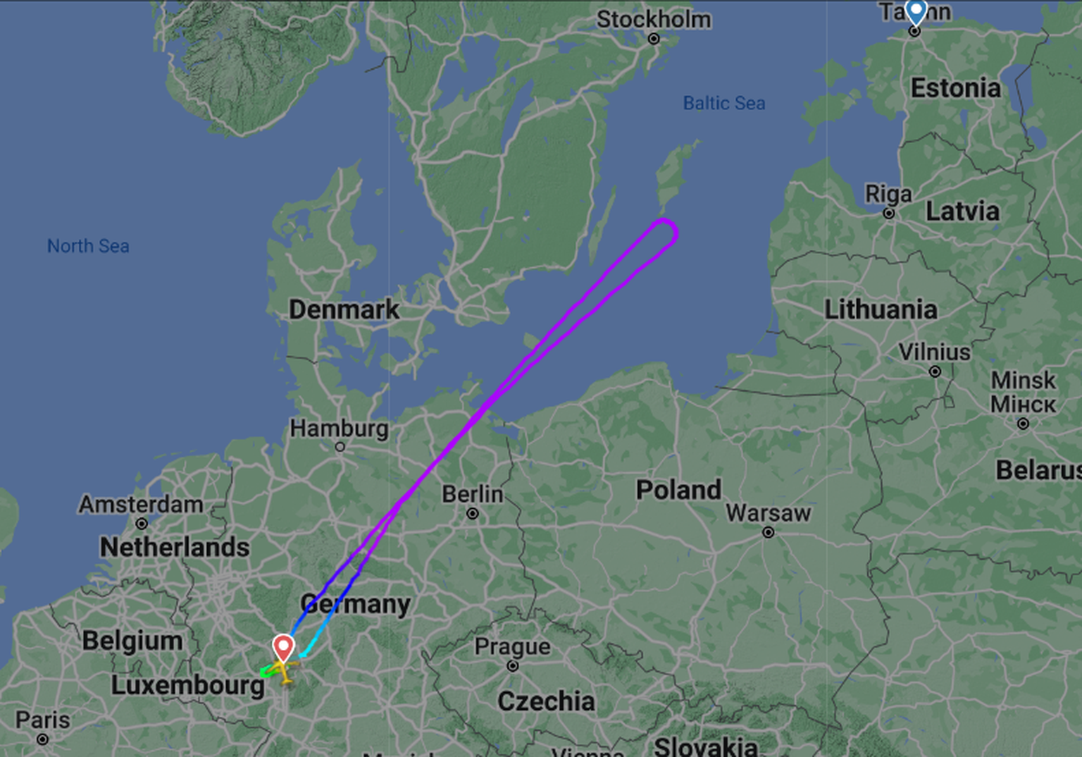 Lufthansa lennuk pöördus tagasi Läänemere kohalt.