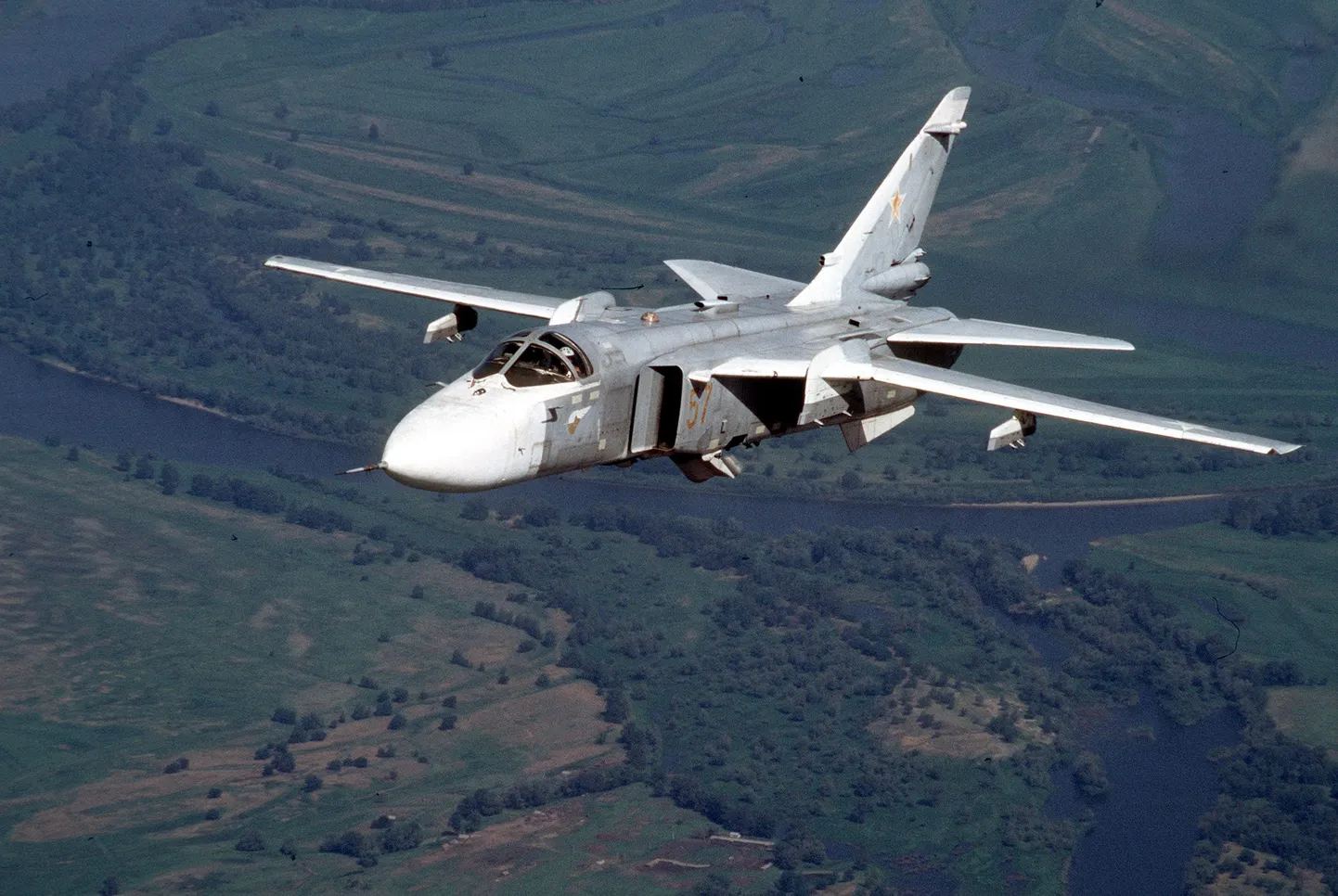 Vene pommituslennuk Su-24.