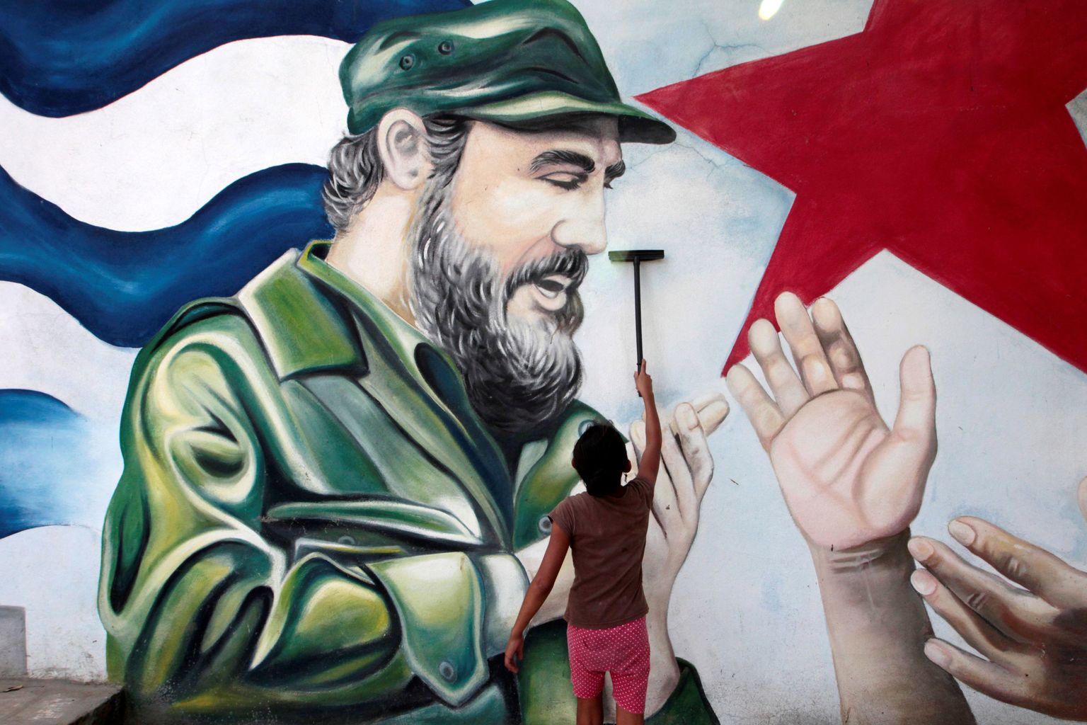 Fidel Castro seinamaaling Nicaragua turul.