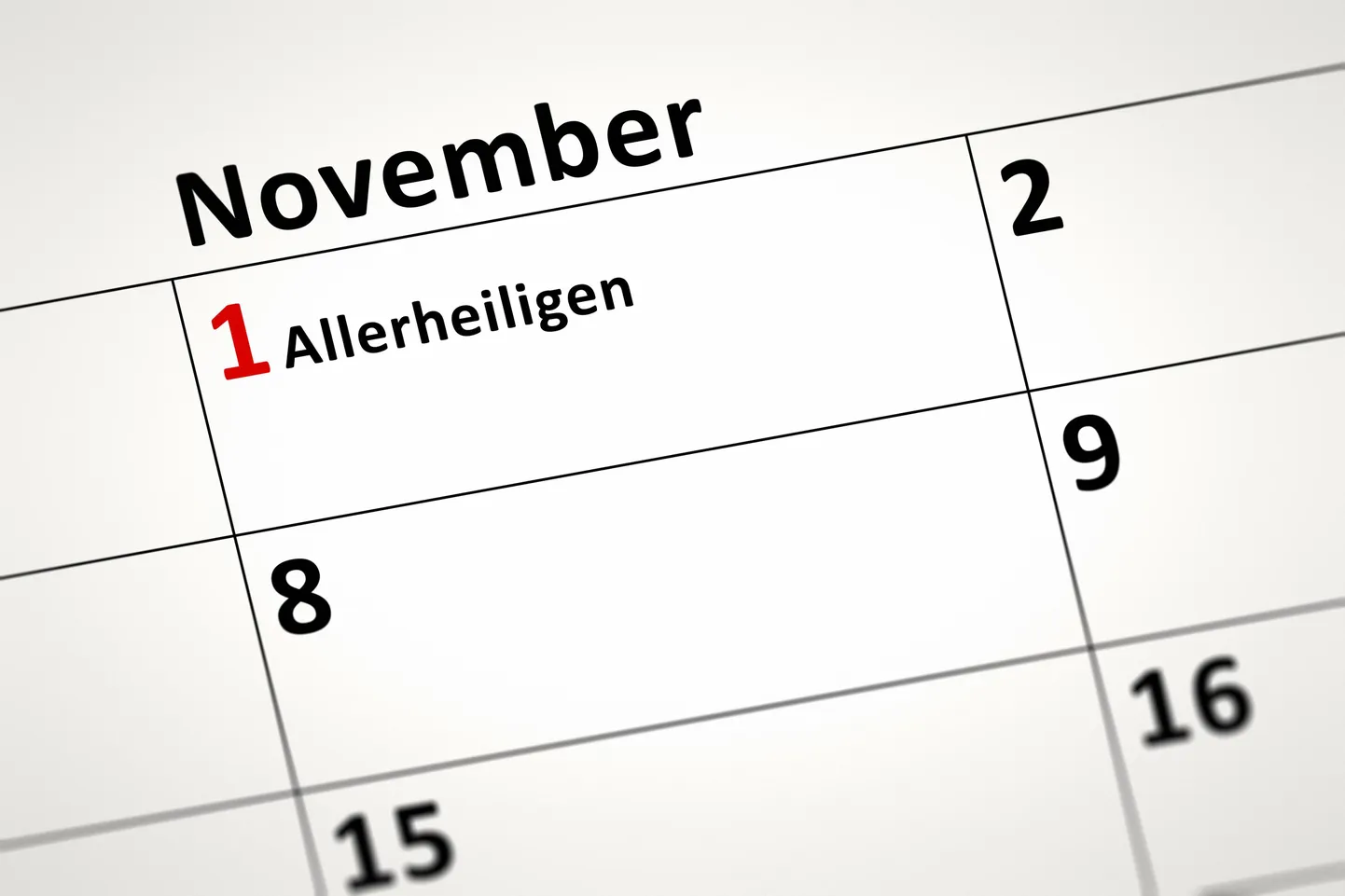 Kalender. Pilt ja kuupäev on illustratiivsed.