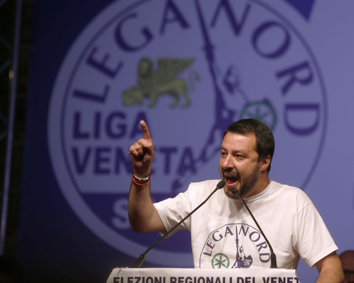 Euroskeptilise erakonna Lega Norde juht Matteo Salvini.