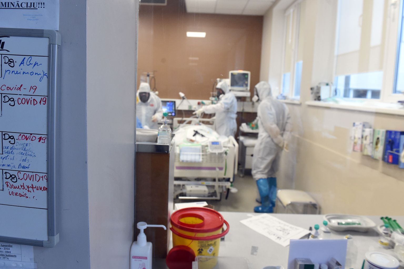 Rīgas Austrumu klīniskās universitātes slimnīcas stacionāra "Gaiļezers" Toksikoloģijas un sepses klīnika, kurā ārstē ar Covid-19 saslimušos pacientus.