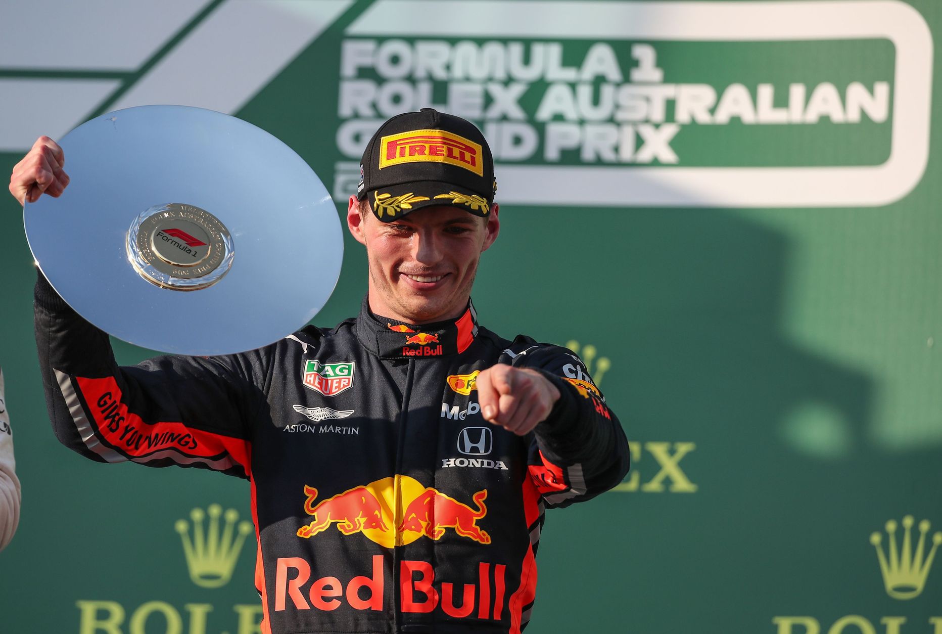 Max Verstappen Austraalia GP 2019 poodiumil.