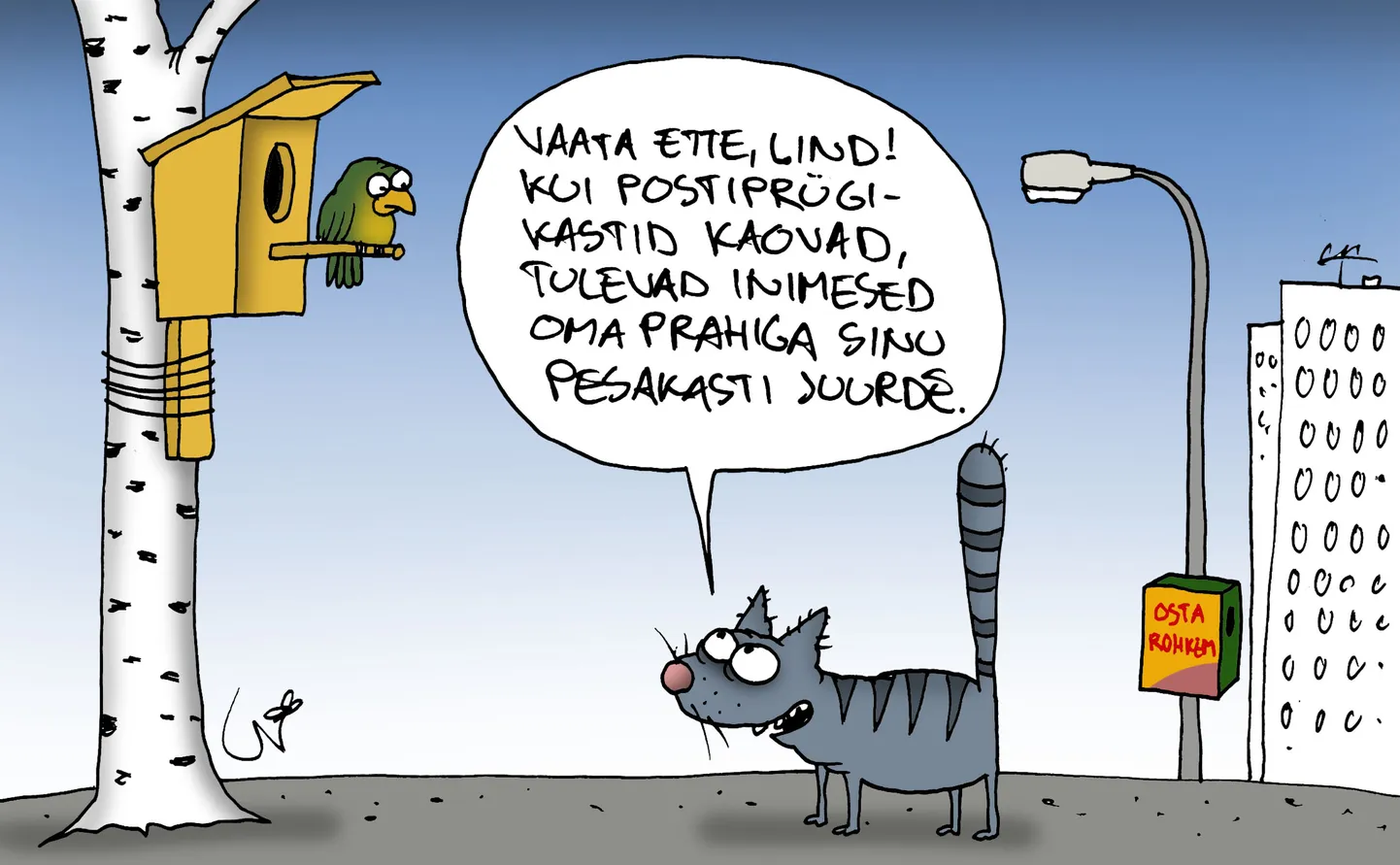 Prügikastid võetakse postide otsast maha augusti lõpus.