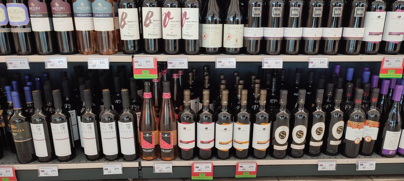 Veini hinnad Itaalias.