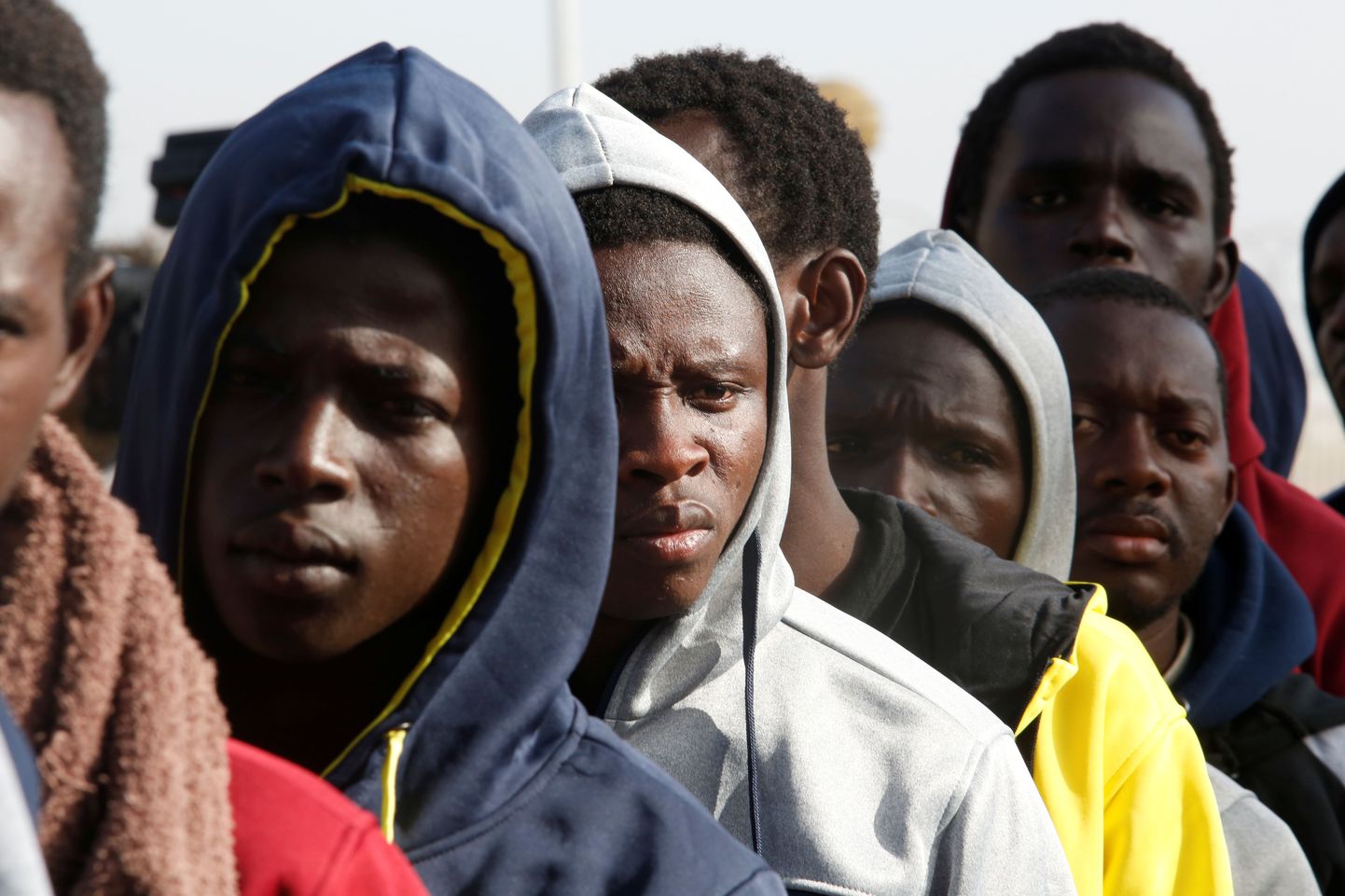 Гамбийцы, возвращающиеся домой из Ливии, благодаря Международной организации по миграции.