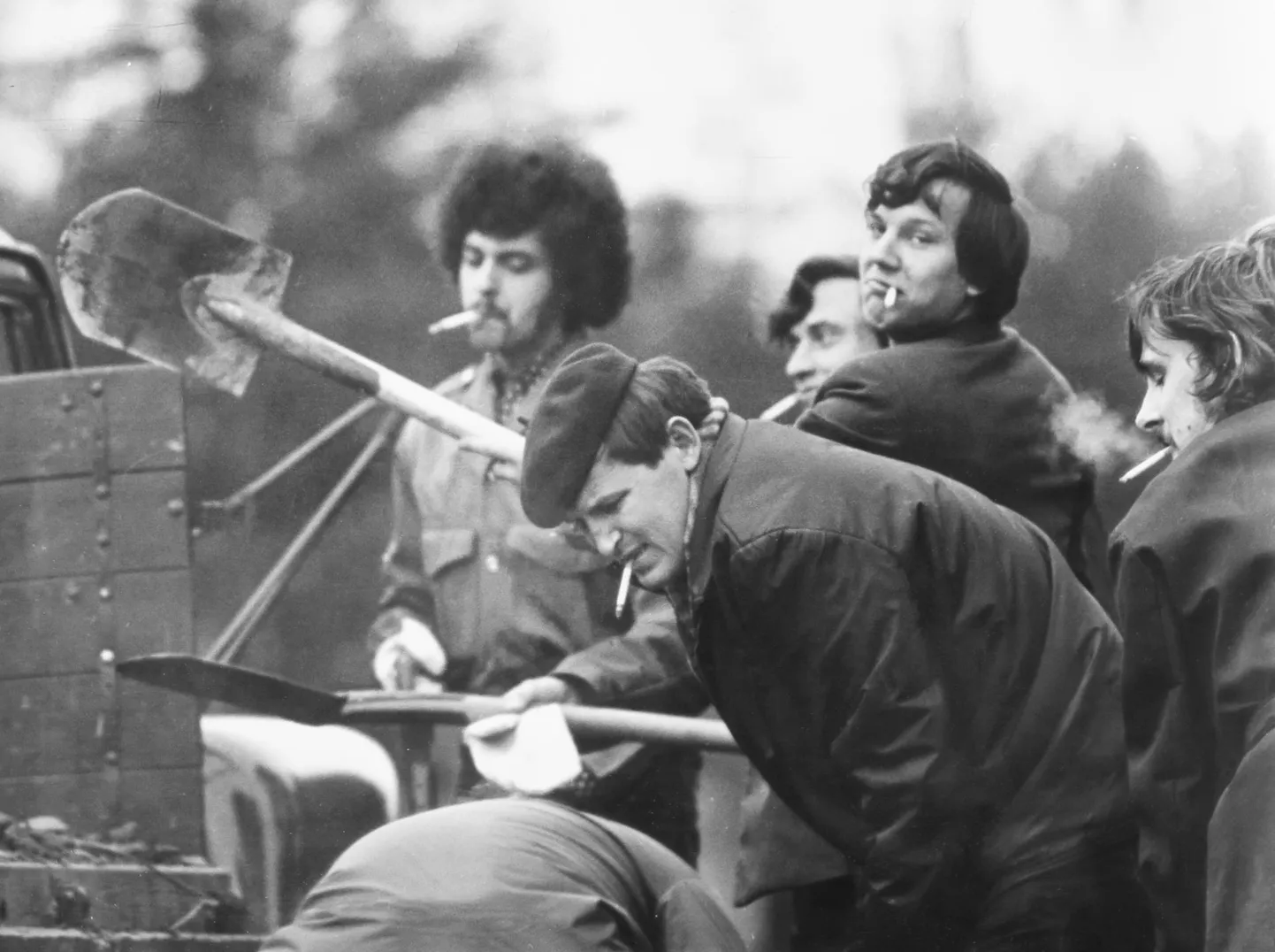 Talgulised 19. aprilli 1975 kommunistlikul laupäevakul Tallinnas.