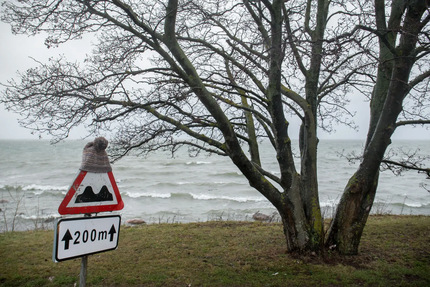 Torm jõuab Tallinnasse. Pildistatud Merivälja muuli juures.