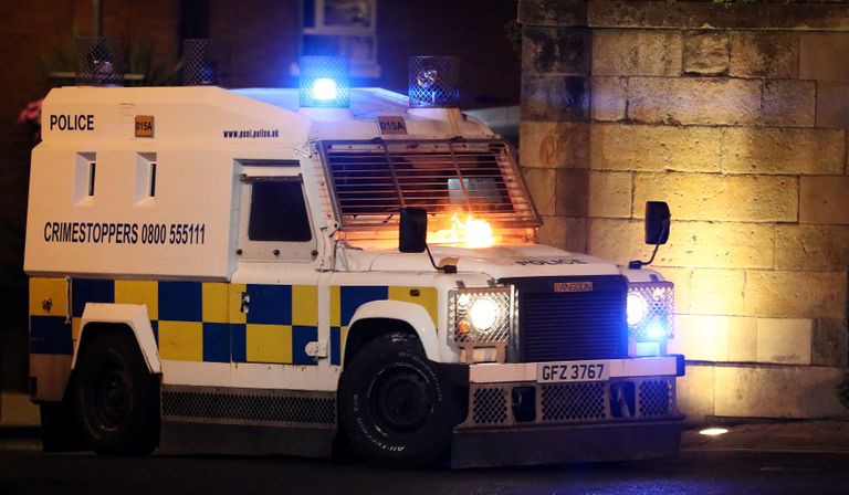 Politsei sõiduk Derrys. 