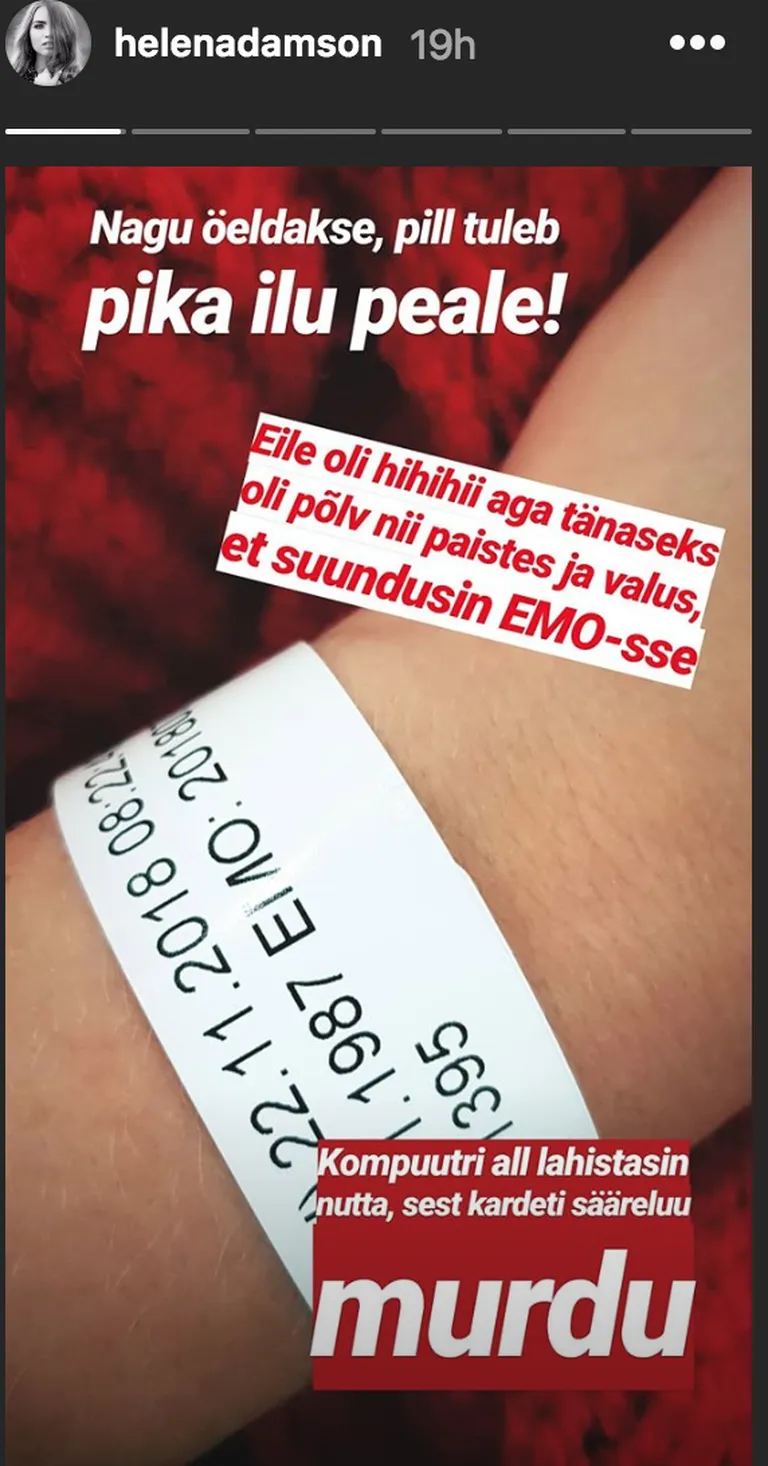 Kuvatõmmis Helen Adamsoni postitusest.