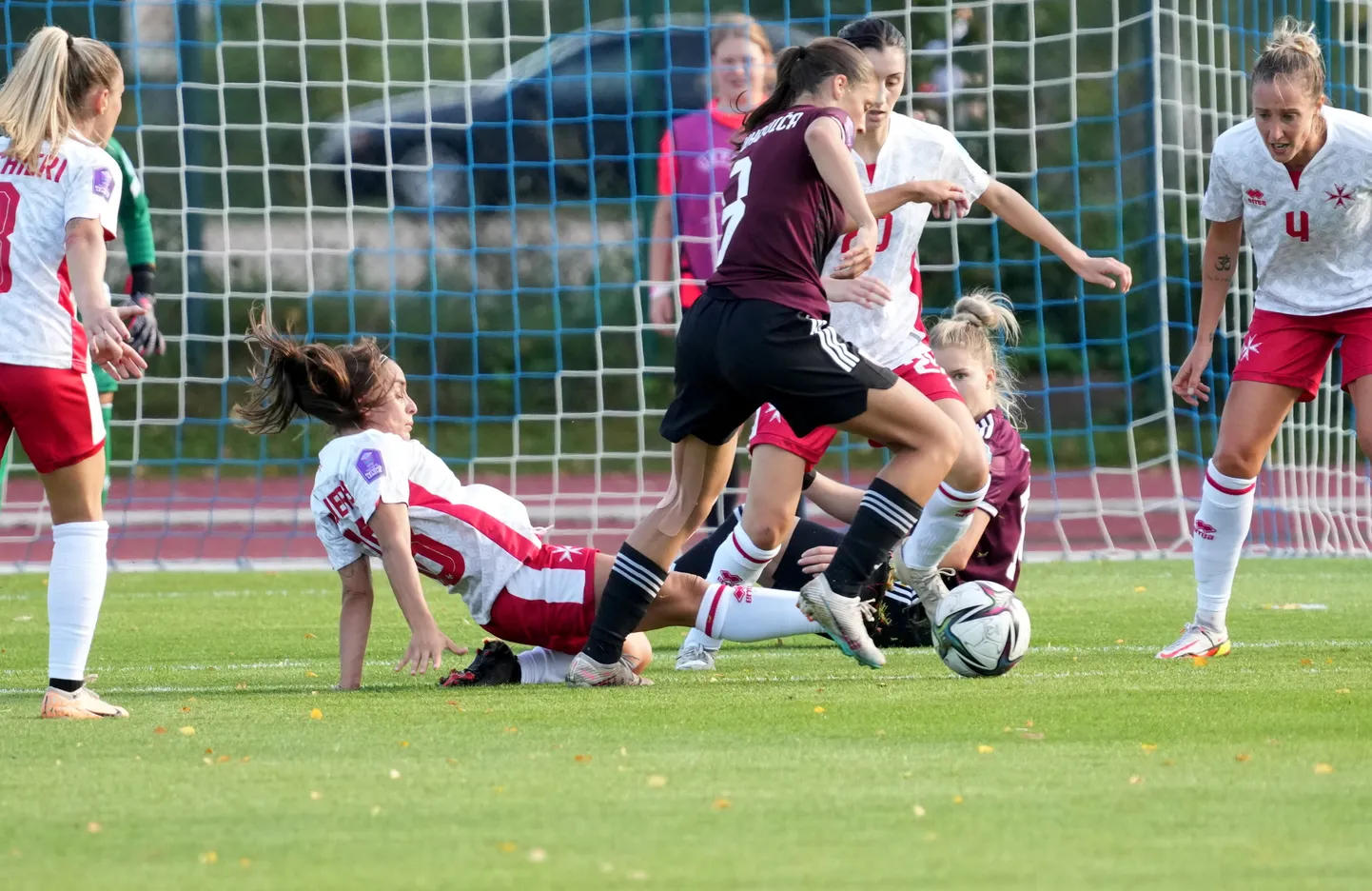 Latvijas nacionālās sieviešu izlases UEFA Nāciju līgas spēle starp Latvijas un Maltas izlasēm Slokas stadionā.