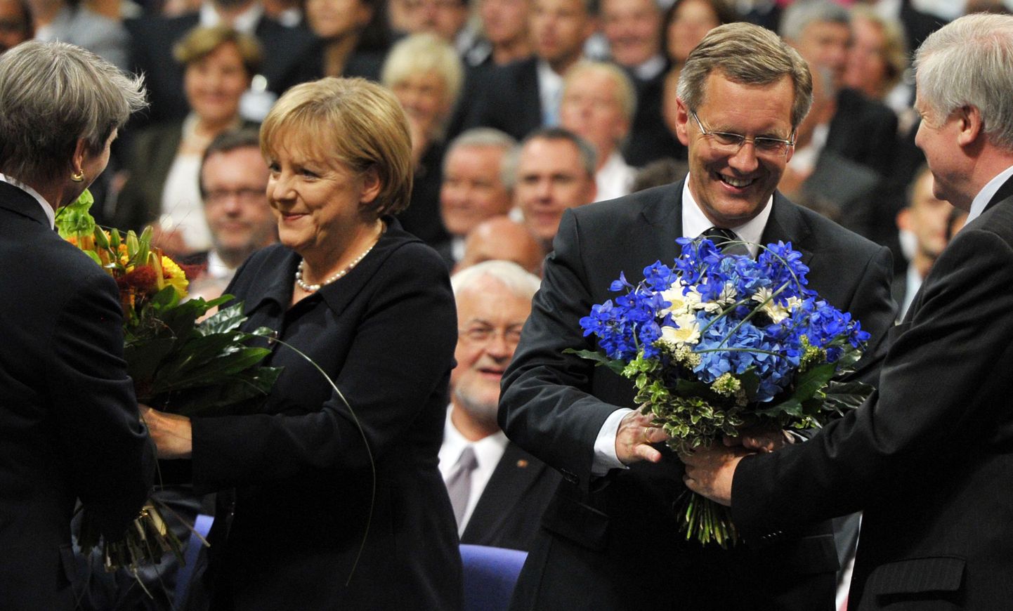 Angela Merkel ja Christian Wulff vahetult pärast valimisi