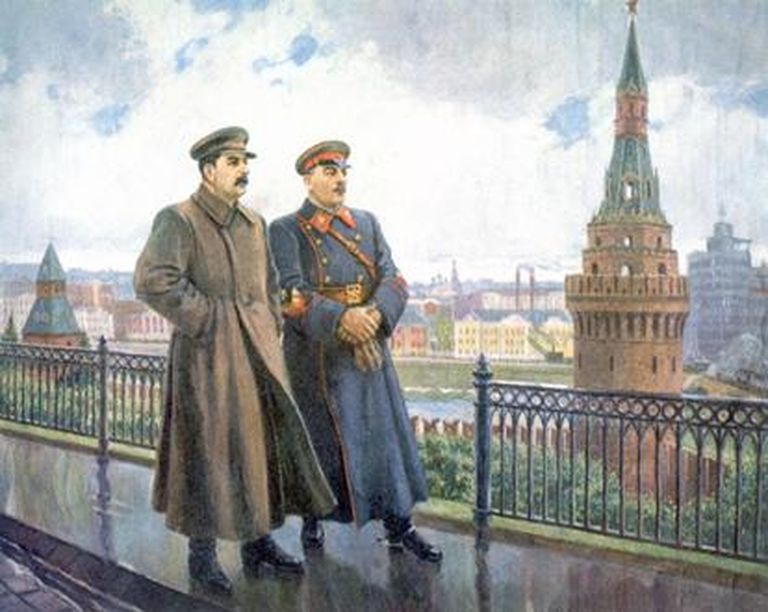 A. M. Gerasimov. J. V. Stalin ja K. E. Vorošilov Kremlis. 1938.
