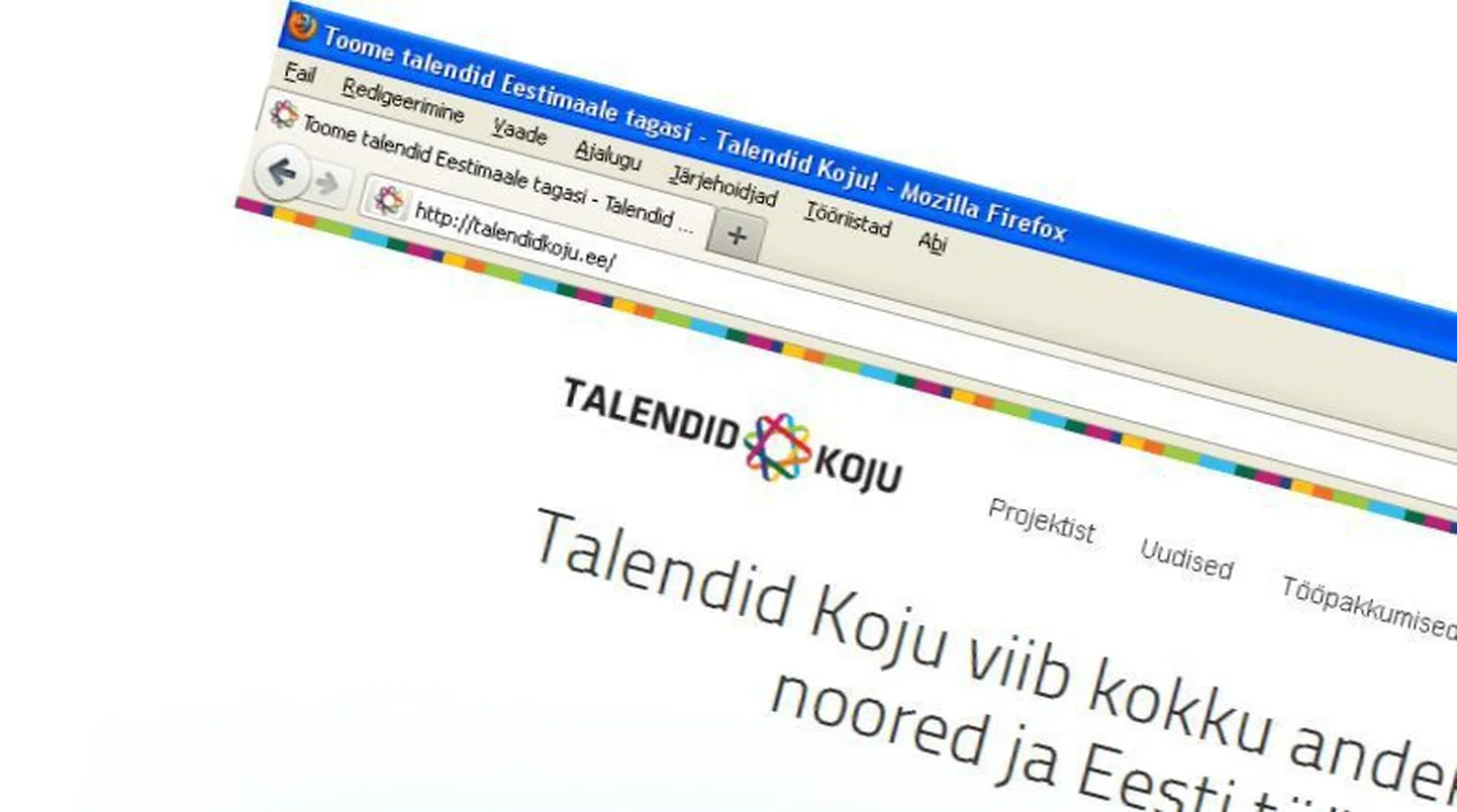 Talendid Koju kodulehekülg.
