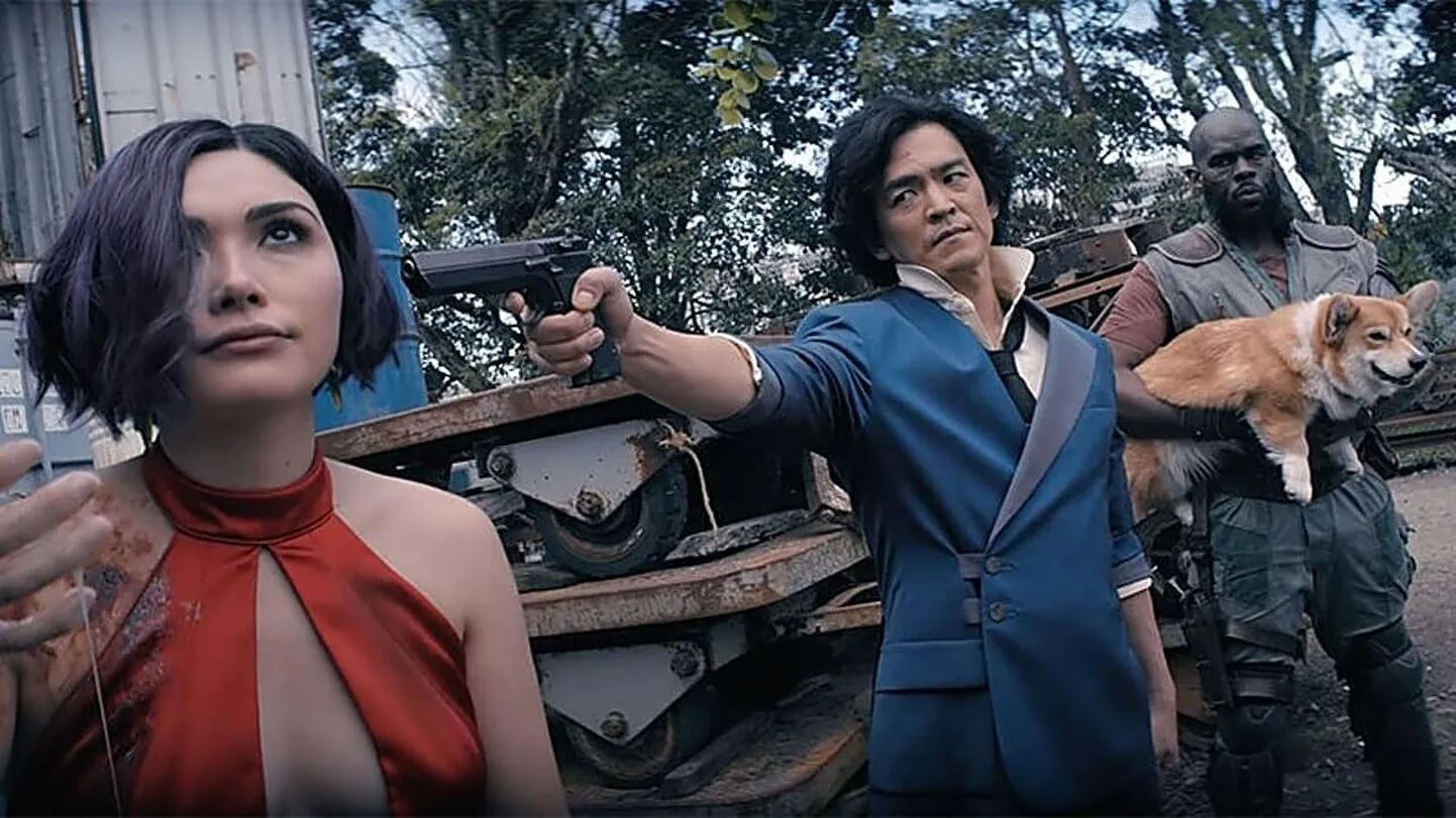 «Cowboy Bebop»: püssirohusalv sai ruttu tühjaks. Daniella Pineda, John Cho ja Mustafa Shakir.
