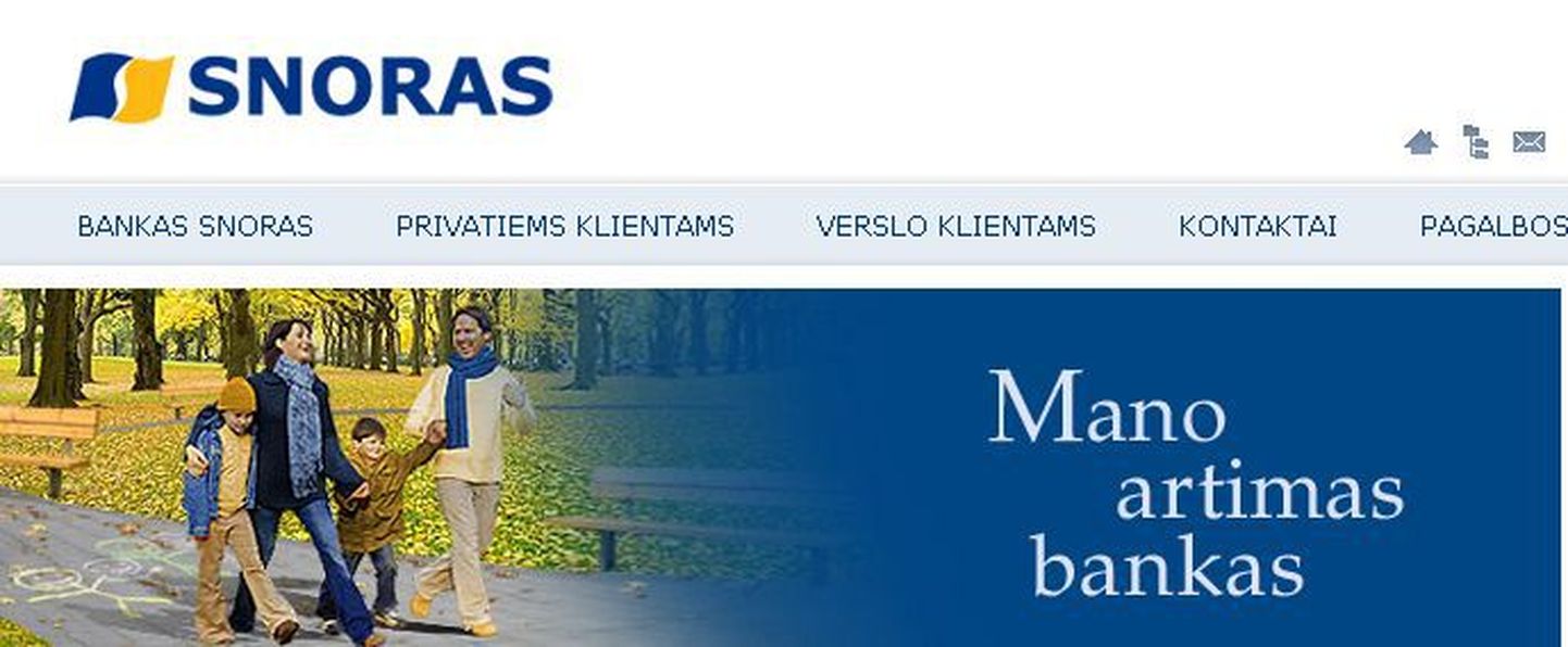 Bankas Snoras avas märtsis Eestis oma filiaali..