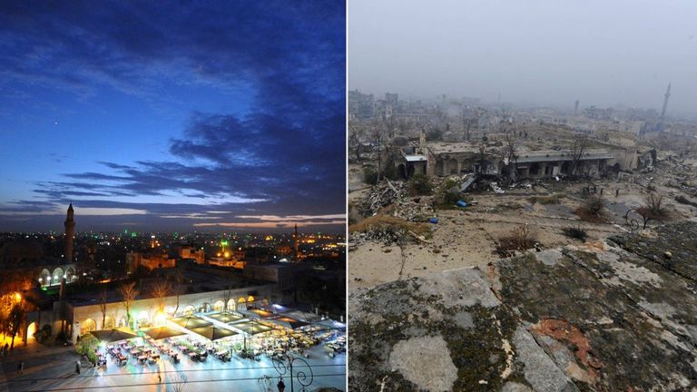 Алеппо до и после войны. Такими были последствия российских и сирийских авиаударов.