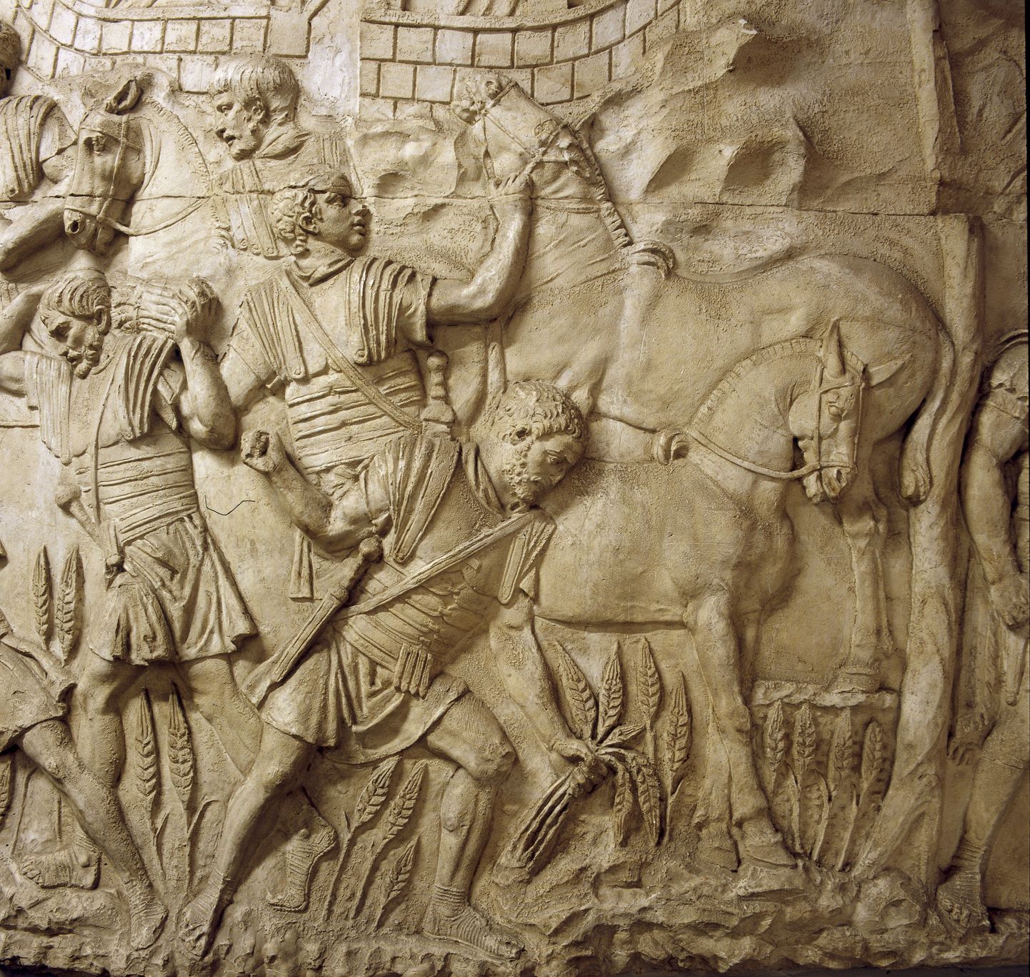 Fresko, millel on kujutatud Rooma sõdureid viljasaagiga