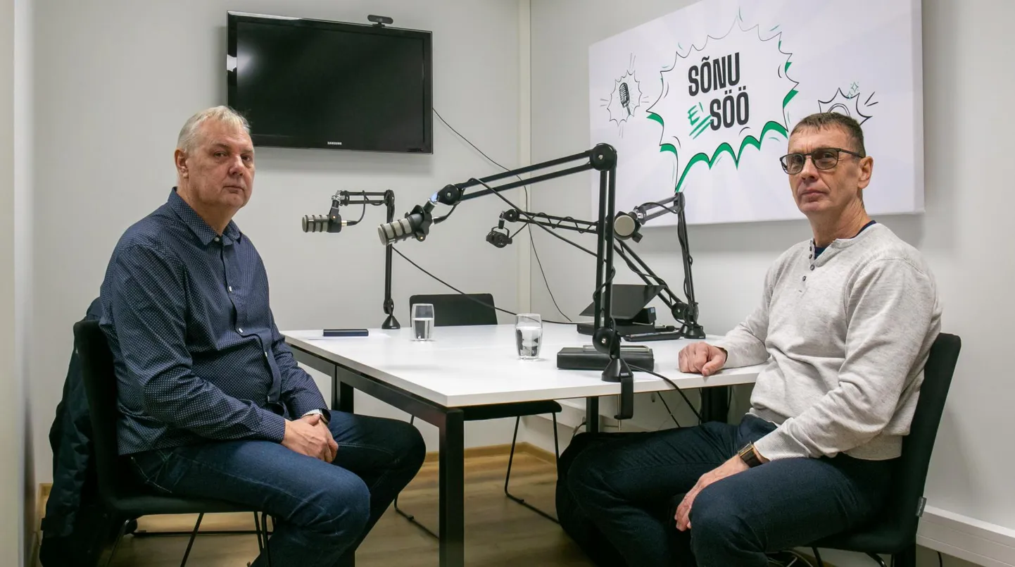 Pärnu Postimehe taskuhäälingustuudios käisid&nbsp;TREV-2 Grupi Pärnu projektijuht Andres Koger (vasakul) ja linnavalitsuse taristu- ja ehitusteenistuse juht Väino Kaur.