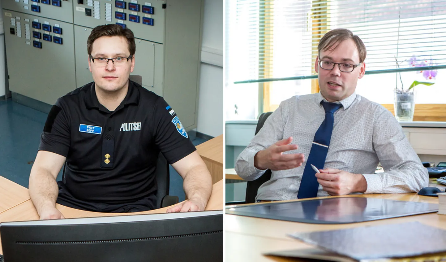 Kuressaare piirkonnapolitseinik Priit Sepp ja prokurör Rainer Amur.