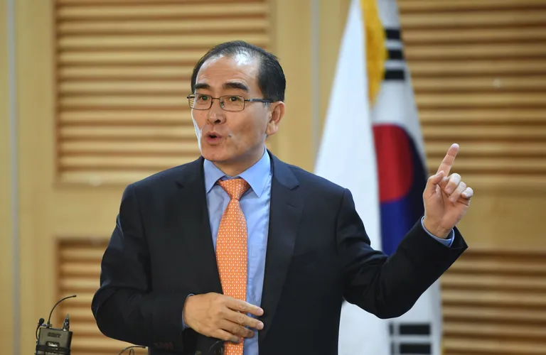 Eksdiplomaat Thae Yong-ho, kes töötas Londonis Põhja-Korea saatkonnas ja põgenes Lõuna-Koreasse.