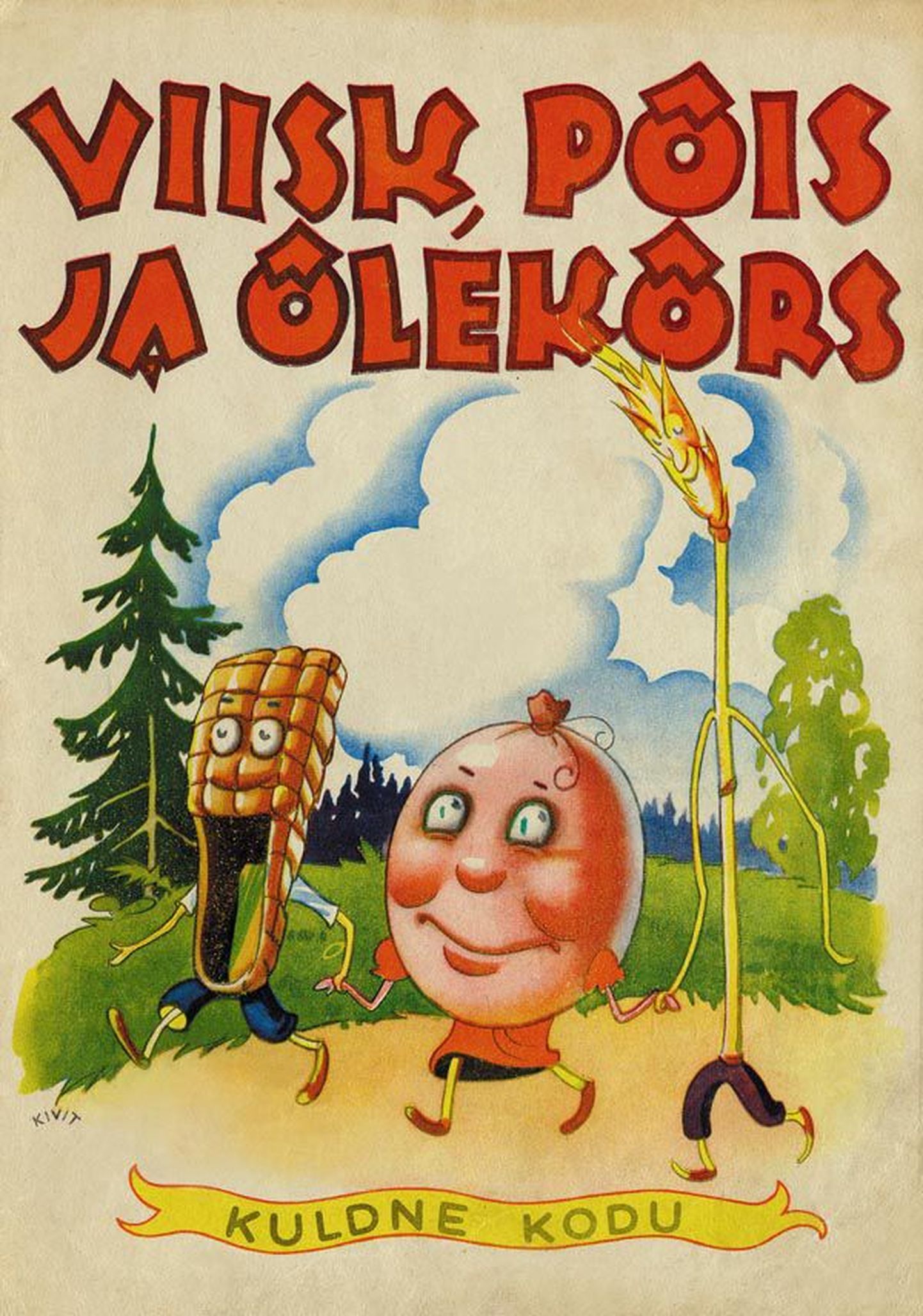 Esimest korda 1937. aastal sarjas «Kuldne kodu» ilmunud A. Piirikivi lasteraamatu «Viisk, põis ja õlekõrs» kaanepildi autor oli üliviljakas illustraator Richard Kivit.