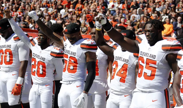 Cleveland Brownsi mängijad (AP Photo/Ron Schwane)