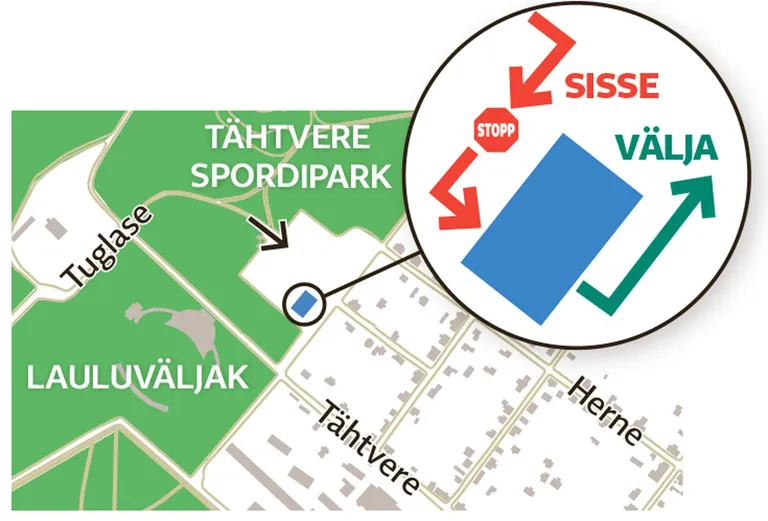 Proovivõtutelk laululava alumises parklas