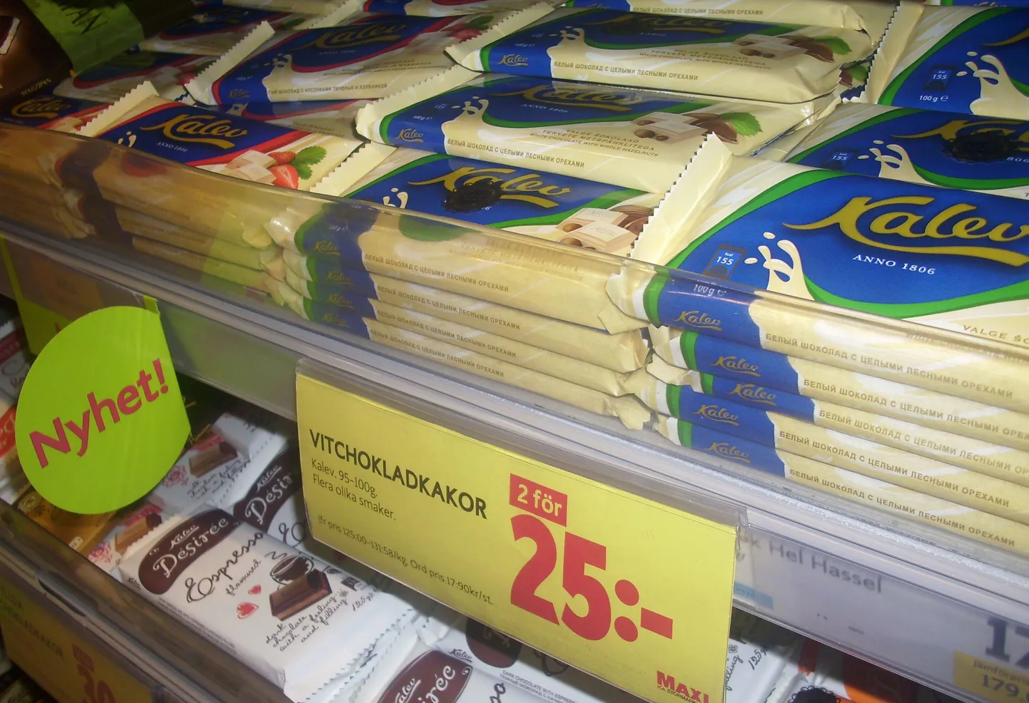 Kalevi maiused Rootsi poes.