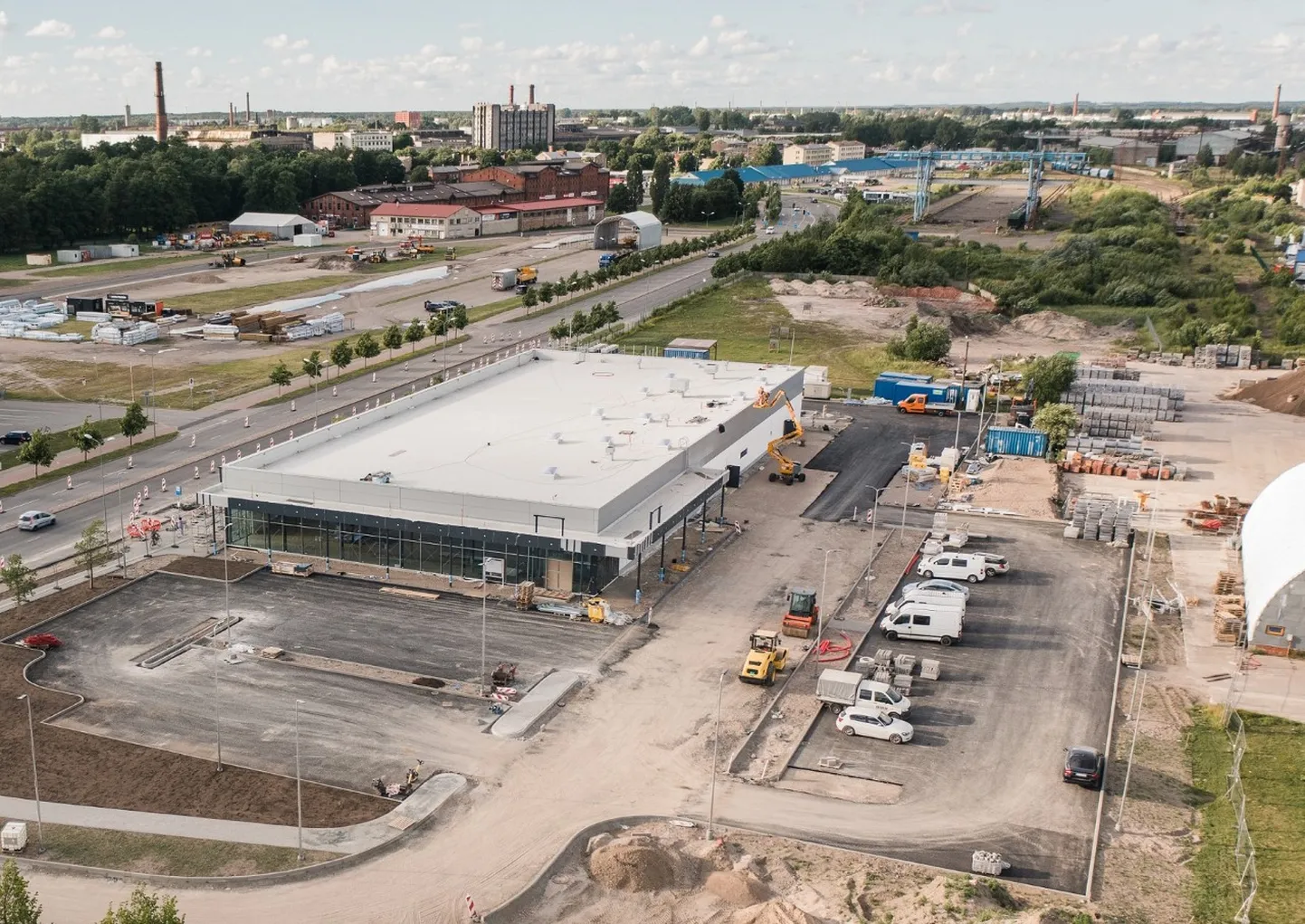 Jaunā "Lidl" būvniecība Liepājā.