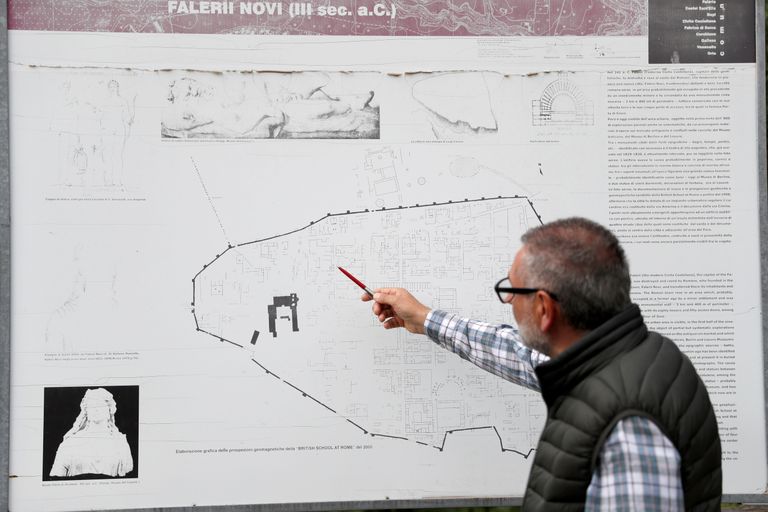 Kaart Vana-Rooma linnast Falerii Novist, mis tehti 1990. aastate uuringute järgi