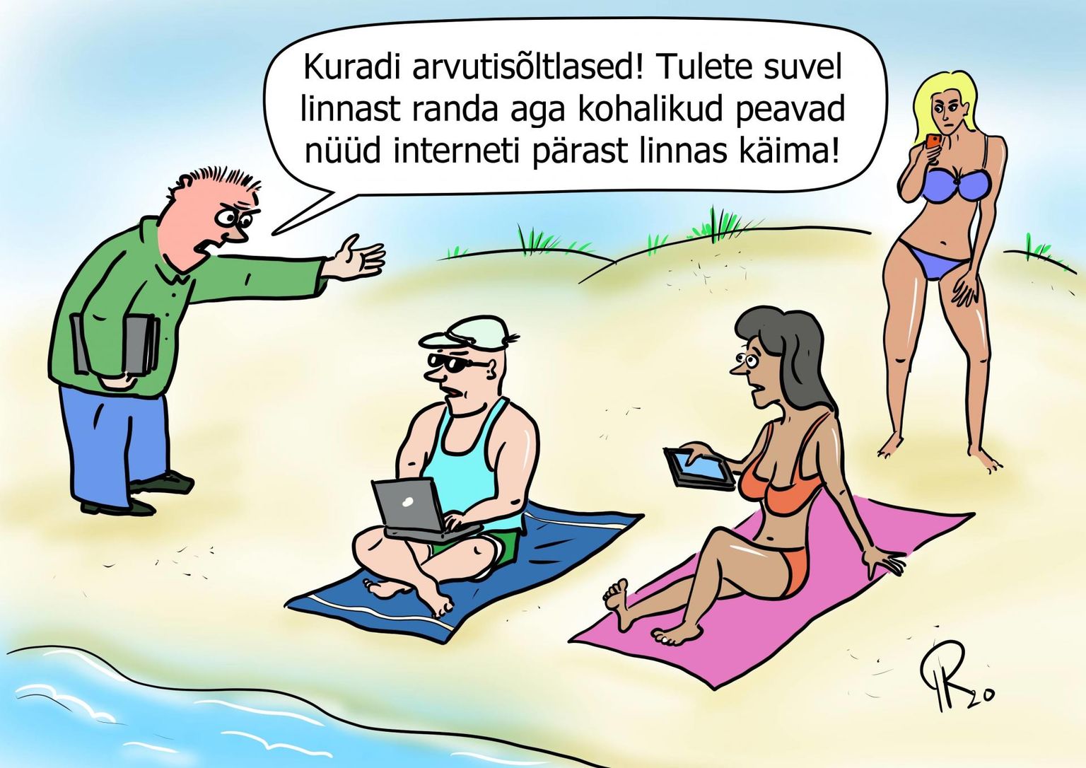 Kuradi arvutisõltlased! Tulete suvel linnast randa, aga kohalikud peavad nüüd interneti pärast linnas käima.