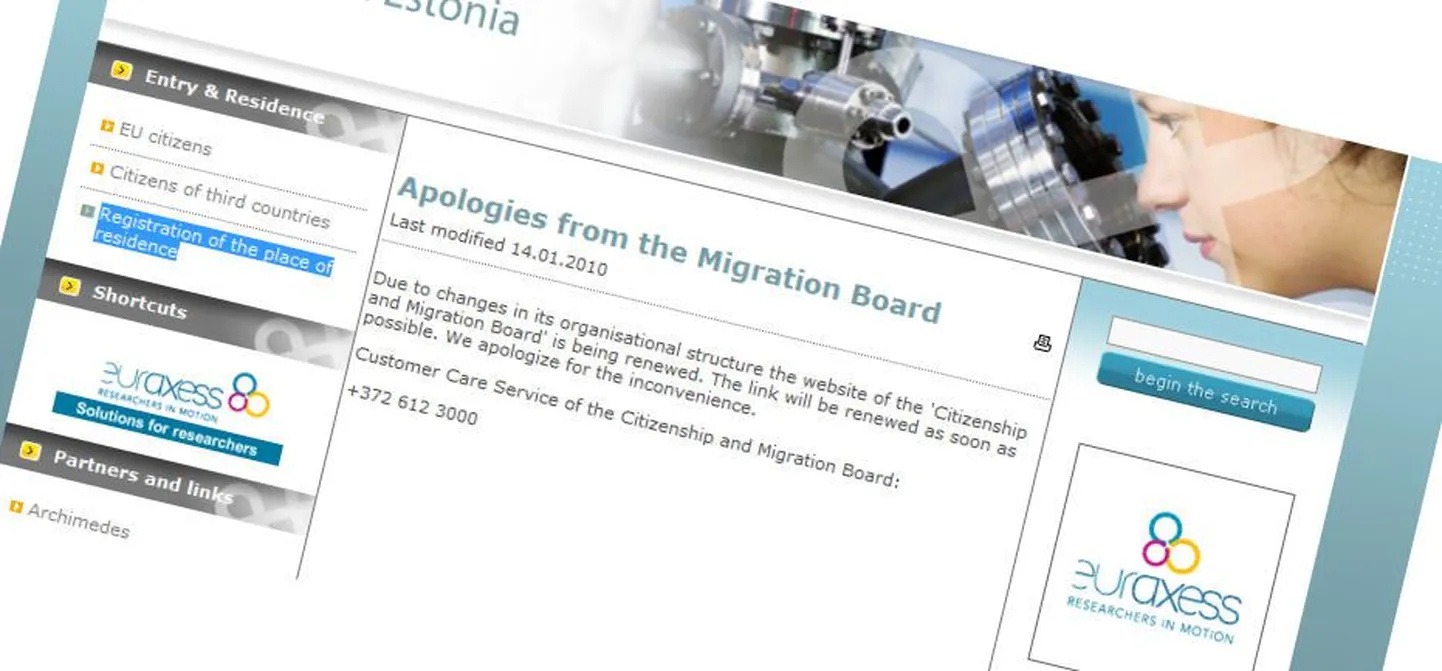 Hetkel ei ole võimalik Eestis teadust teha soovivatel välismaalastel migratsiooniküsimustele internetist vastust leida.