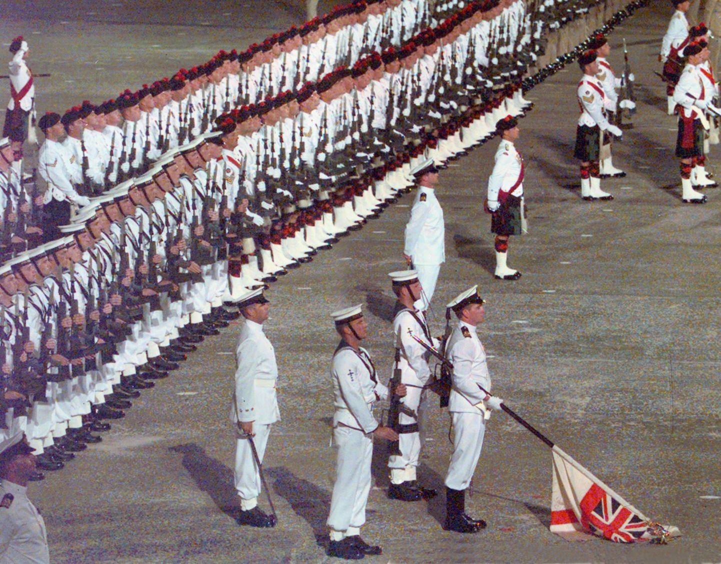 Briti sõdurid Hongkongi üleandmistseremoonial 1997. aastal.