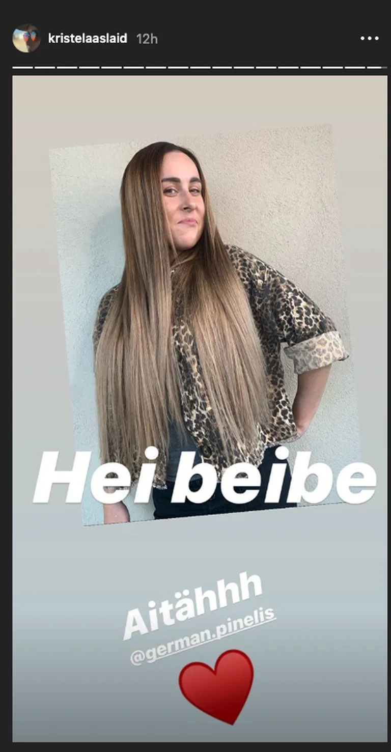 Kuvatõmmis Kristel Aaslaiu Instagram Story'st.